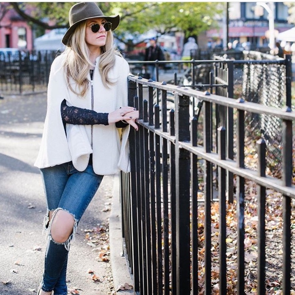 White/cream jacket cape